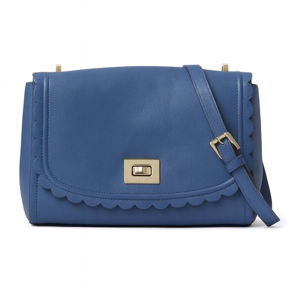 kate spade Handbags - Kate Spade Maple Court Scallop Royal Blue Smooth Leather Shoulder Bag EUC
